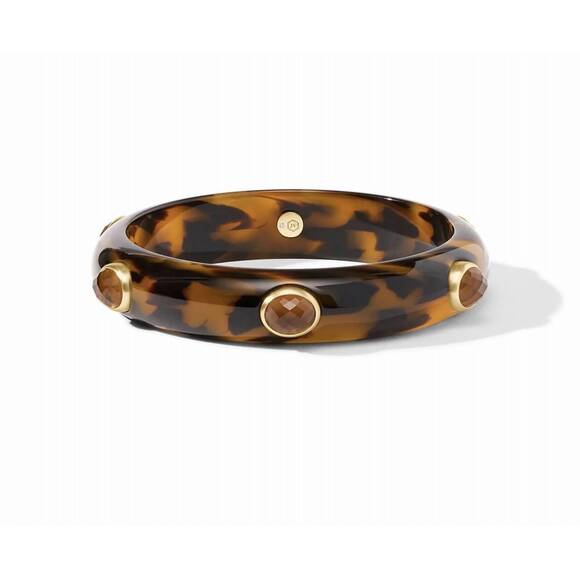 NEW JULIE VOS carnaby stone bangle in tortoise